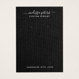 Elegant Black Linen Jewelry Earring Display Kaart