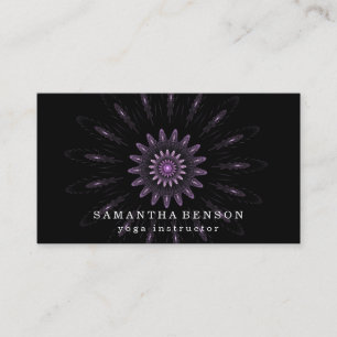 Elegant Black Lotus Flower Logo Yoga Visitekaartje