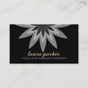 Elegant Black Lotus Flower Yoga Healing Health Do Visitekaartje