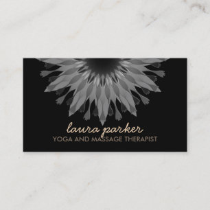 Elegant Black Lotus Flower Yoga Healing Health Visitekaartje