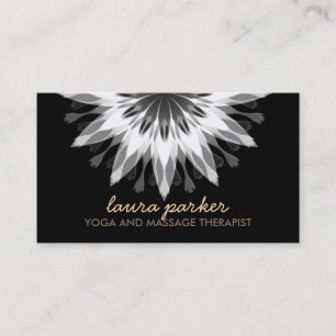 Elegant Black Lotus Flower Yoga Healing Health Visitekaartje