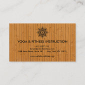 Elegant Black Lotus Mandala Wood Yoga Instructor Visitekaartje (Achterkant)