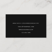 Elegant Black Luxe Glam Script Monogram Visitekaartje (Achterkant)