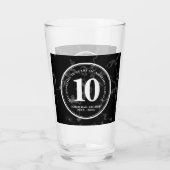 Elegant Black Marble 10 jaar Jubileum Squ Glas (Achterkant)