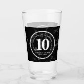 Elegant Black Marble 10 jaar Jubileum Squ Glas (Voorkant)