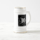 Elegant Black Marble 10 jaar Jubileum werk Bierpul (Voorkant rechts)