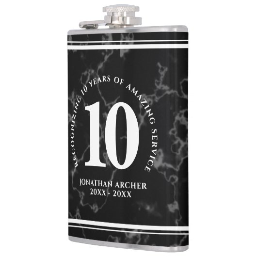 Elegant Black Marble 10 jaar Jubileum werk Heupfles (Links)