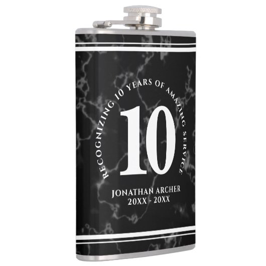 Elegant Black Marble 10 jaar Jubileum werk Heupfles (Rechts)