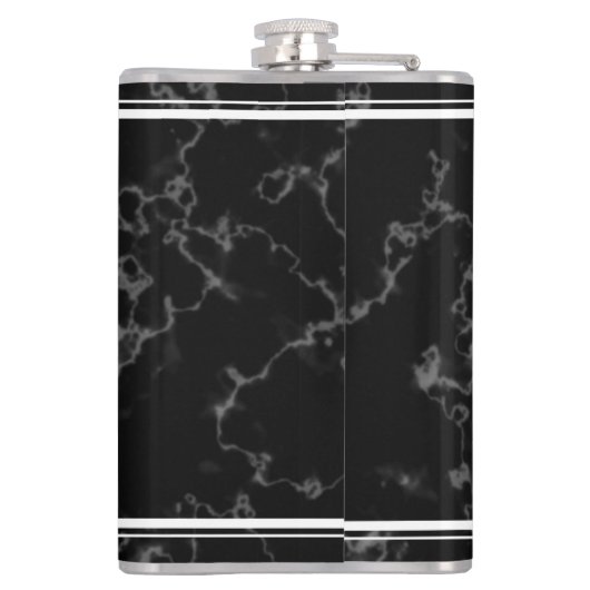 Elegant Black Marble 10 jaar Jubileum werk Heupfles (Achterkant)