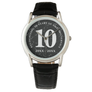 Elegant Black Marble 10 jaar Jubileum werk Horloge
