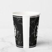 Elegant Black Marble 10 jaar Jubileum werk Papieren Bekers (Rechts)