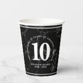 Elegant Black Marble 10 jaar Jubileum werk Papieren Bekers (Voorkant)