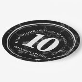 Elegant Black Marble 10 jaar Jubileum werk Papieren Bordje (Gekanteld)