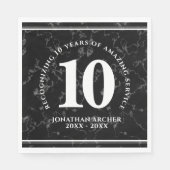 Elegant Black Marble 10 jaar Jubileum werk Servet (Voorkant)