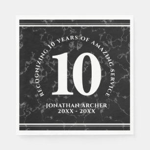 Elegant Black Marble 10 jaar Jubileum werk Servet