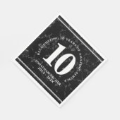Elegant Black Marble 10 jaar Jubileum werk Servet (Hoek)