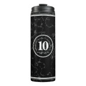 Elegant Black Marble 10 jaar Jubileum werk Thermosbeker (Voorkant)