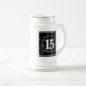 Elegant Black Marble 15 jaar Jubileum Bierpul (Voorkant rechts)