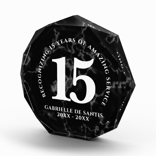 Elegant Black Marble 15 jaar Jubileum Fotoblokken (Rechts)