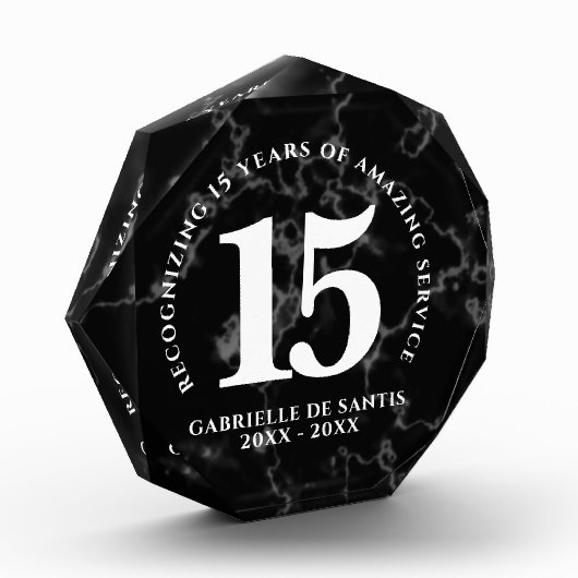 Elegant Black Marble 15 jaar Jubileum Fotoblokken (Links)