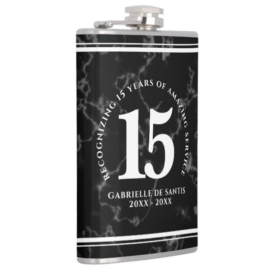 Elegant Black Marble 15 jaar Jubileum Heupfles (Rechts)