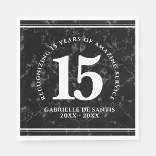 Elegant Black Marble 15 jaar Jubileum Servet