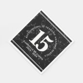 Elegant Black Marble 15 jaar Jubileum Servet (Hoek)