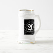 Elegant Black Marble 20 jaar Jubileum werk Bierpul (Voorkant rechts)