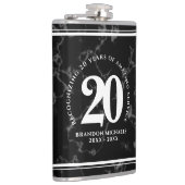 Elegant Black Marble 20 jaar Jubileum werk Heupfles (Rechts)