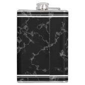 Elegant Black Marble 20 jaar Jubileum werk Heupfles (Achterkant)