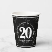 Elegant Black Marble 20 jaar Jubileum werk Papieren Bekers (Voorkant)