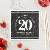 Elegant Black Marble 20 jaar Jubileum werk Servet (Insitu)