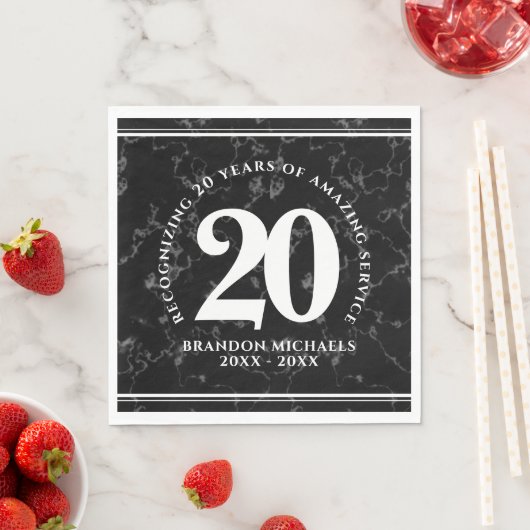 Elegant Black Marble 20 jaar Jubileum werk Servet (Insitu)