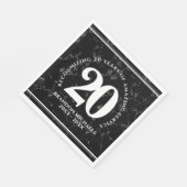 Elegant Black Marble 20 jaar Jubileum werk Servet (Hoek)