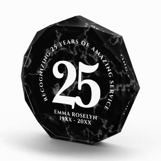 Elegant Black Marble 25 jaar Jubileum Fotoblokken (Rechts)