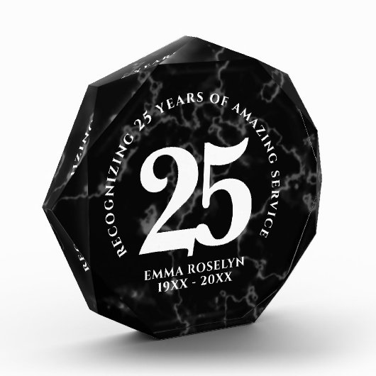 Elegant Black Marble 25 jaar Jubileum Fotoblokken (Links)