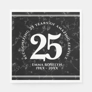 Elegant Black Marble 25 jaar Jubileum Servet
