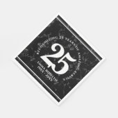 Elegant Black Marble 25 jaar Jubileum Servet (Hoek)