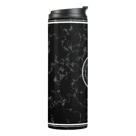 Elegant Black Marble 25 jaar Jubileum Thermosbeker (Gedraaid links)
