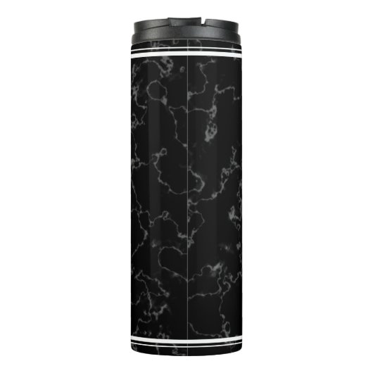 Elegant Black Marble 25 jaar Jubileum Thermosbeker (Achterkant)