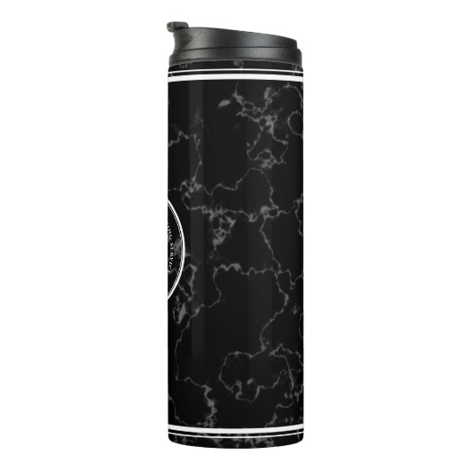 Elegant Black Marble 25 jaar Jubileum Thermosbeker (Geroteerd rechts)