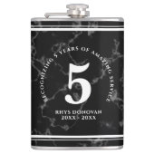 Elegant Black Marble 5 jaar Jubileum Heupfles (Voorkant)