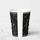 Elegant Black Marble 5 jaar Jubileum Papieren Bekers (Rechts)