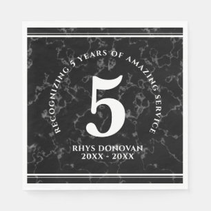 Elegant Black Marble 5 jaar Jubileum Servet