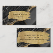 Elegant Black Marble Brush Stroke Visitekaartje (Voorkant / Achterkant)