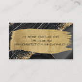 Elegant Black Marble Brush Stroke Visitekaartje (Achterkant)