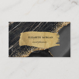 Elegant Black Marble Brush Stroke Visitekaartje
