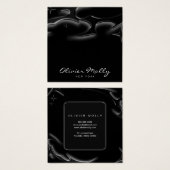 Elegant Black Marble Business card Vierkante Visitekaartjes (Voorkant /achterkant)