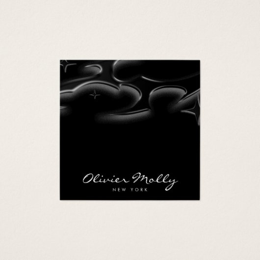 Elegant Black Marble Business card Vierkante Visitekaartjes (Voorkant)