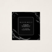 Elegant Black Marble Business card Vierkante Visitekaartjes (Achterkant)